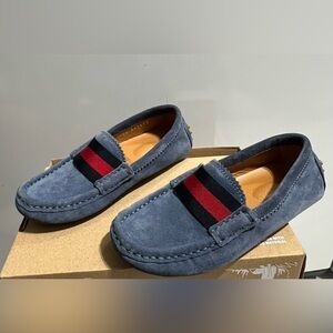 Gucci Toddler Boy Blue Suede Loafers size eu28